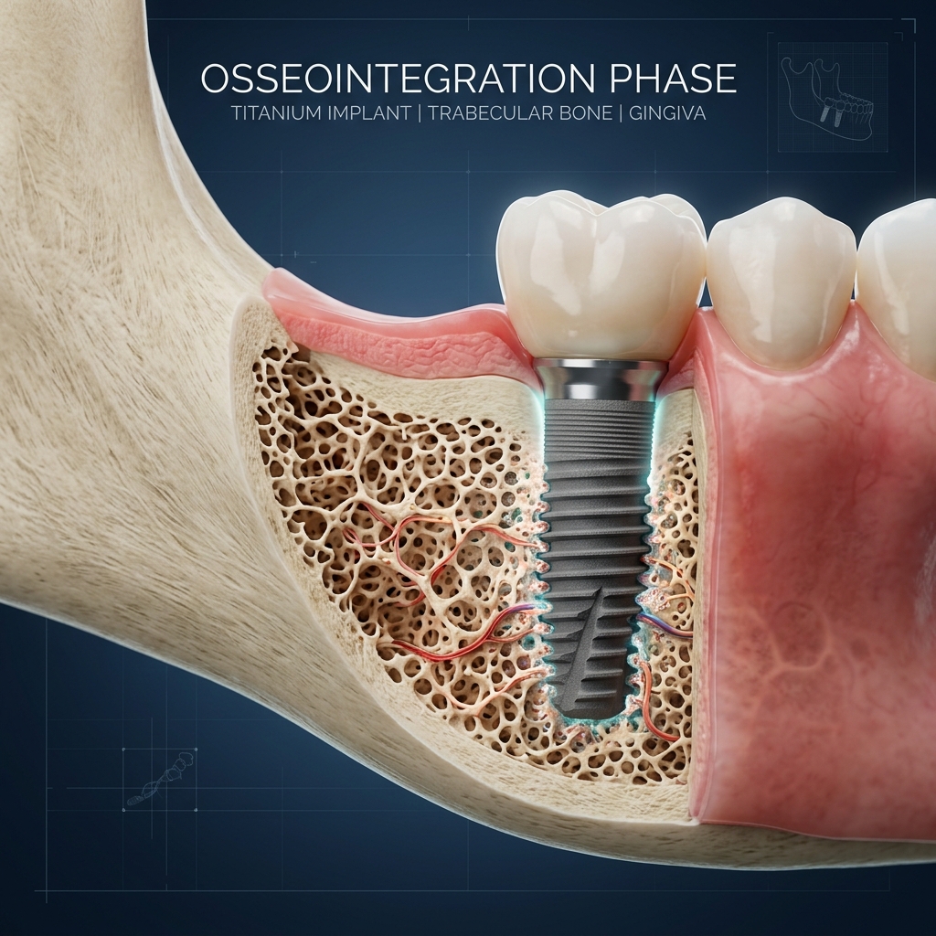 3D architectural rendering of a dental implant